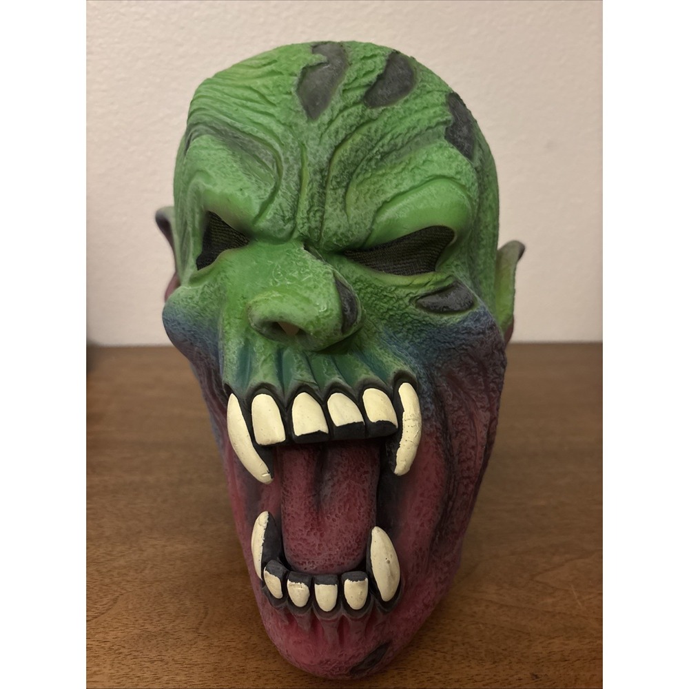 Green Fanged Demon Or Goosebumps Haunted Mask Replica Latex Vintage